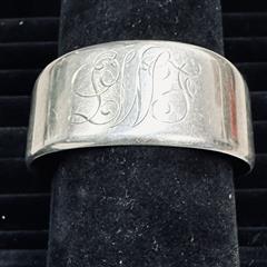 RARE James Avery Sterling Silver Monogramed Cuff Bracelet